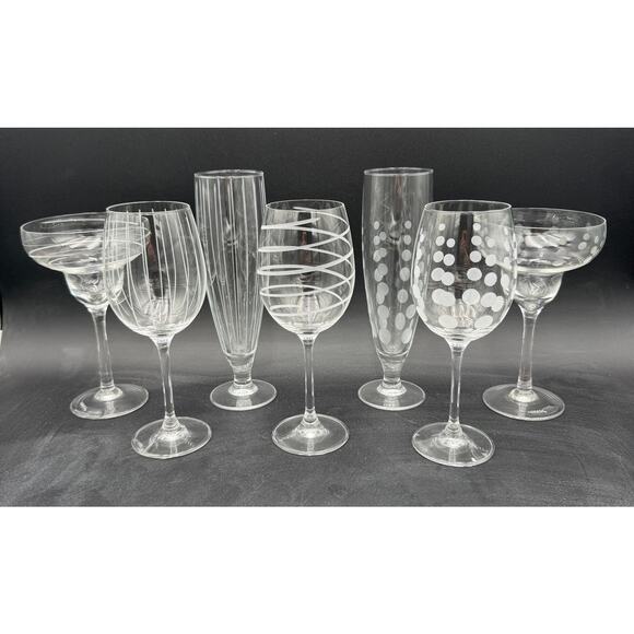 Pilsners by Mikasa in Pattern Cheers Set of 2 Vertical and Bubbles ONLY - Picture 8 of 10
